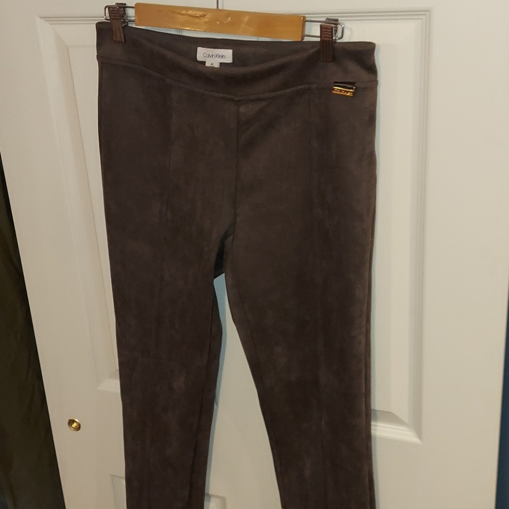 Calvin Klein Pull-on Ponte Pants Small Tan